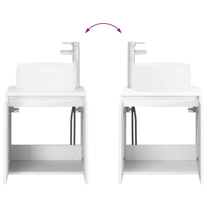 Bathroom Furniture Set 2 pcs High Gloss White Engineered Wood
