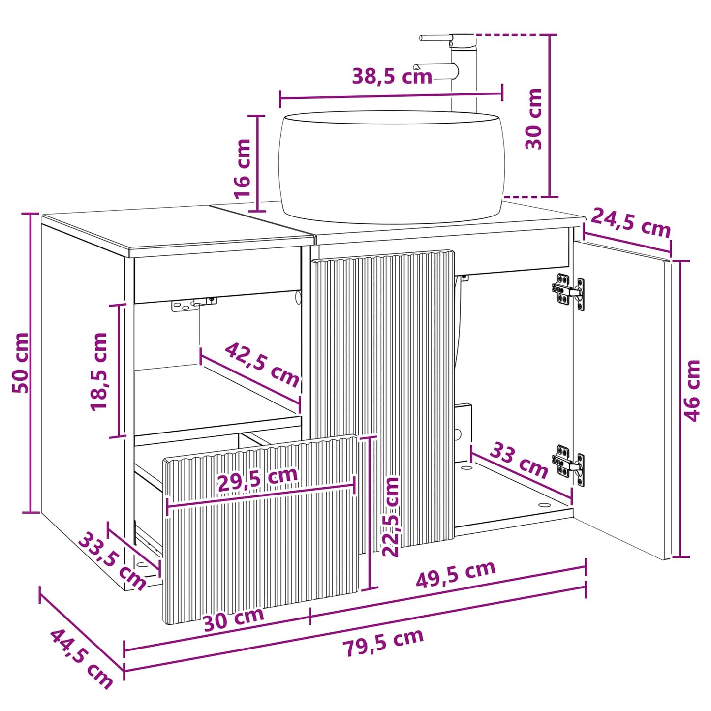 Bathroom Furniture Set 2 pcs Smoked Oak Engineered Wood
