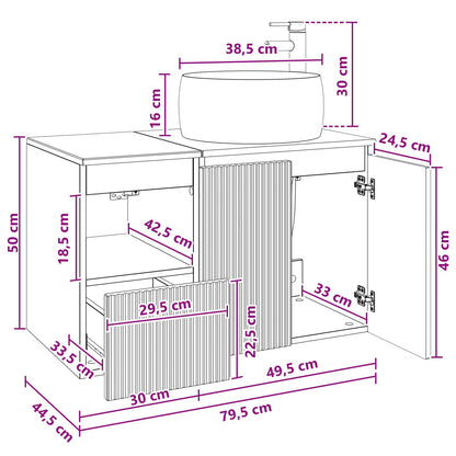 Bathroom Furniture Set 2 pcs Old Wood Engineered Wood