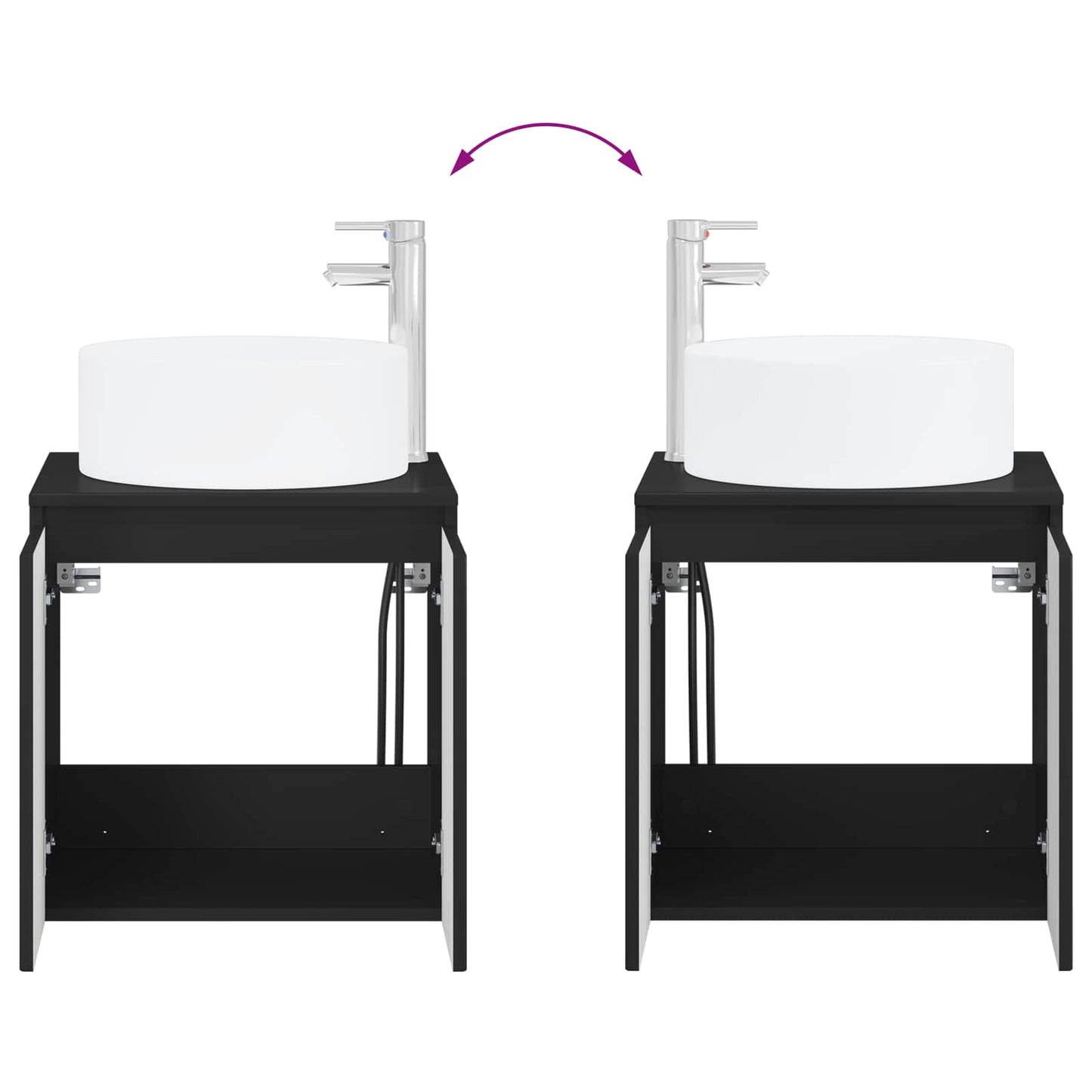 Bathroom Furniture Set 2 pcs Black Engineered Wood