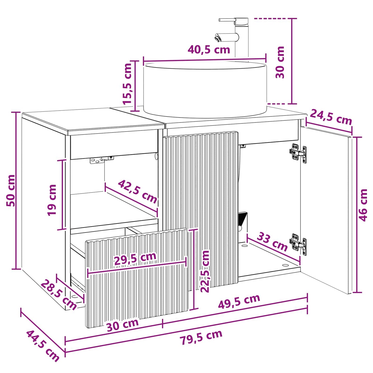 Bathroom Furniture Set 2 pcs Black Engineered Wood