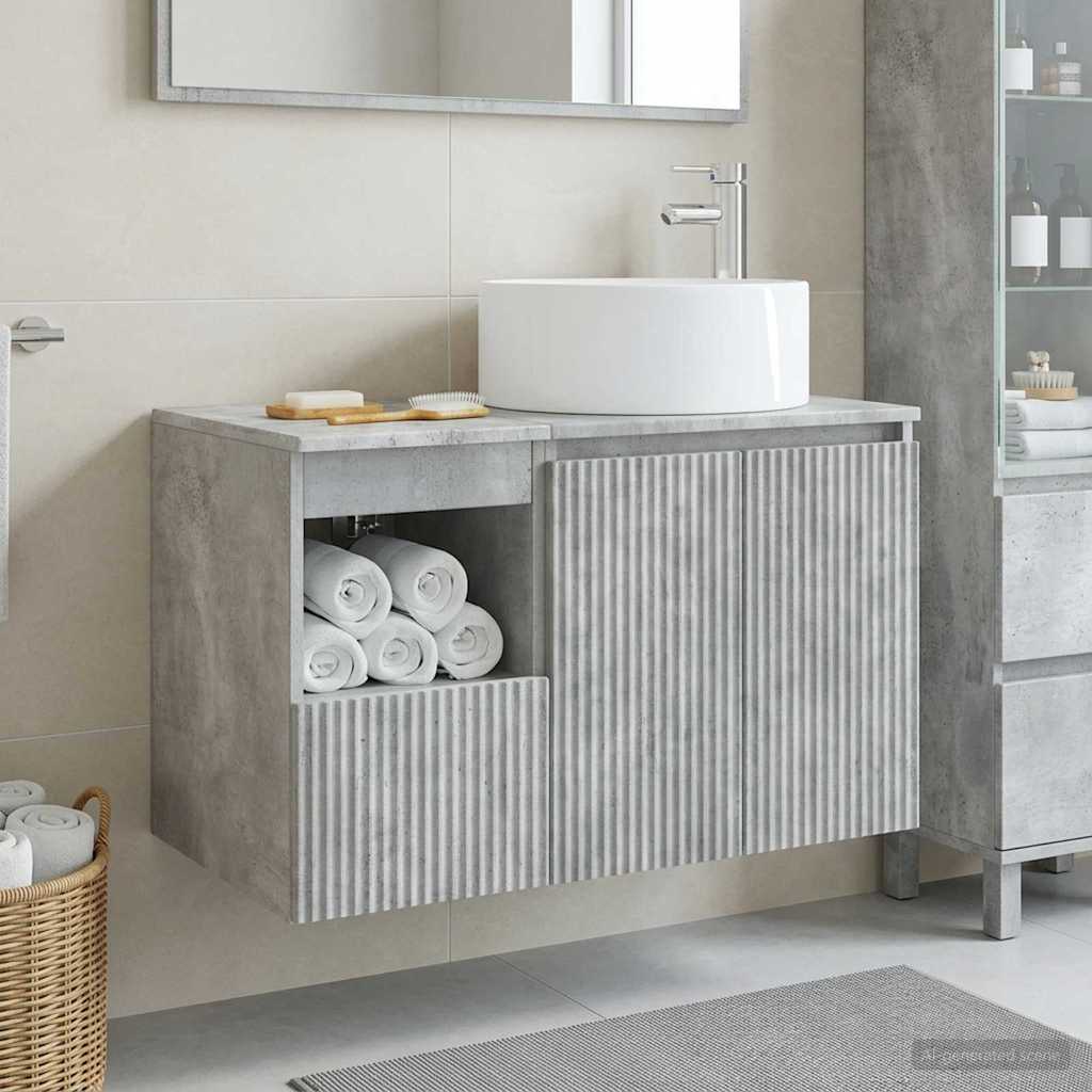 Bathroom Furniture Set 2 pcs Concrete Grey Engineered Wood