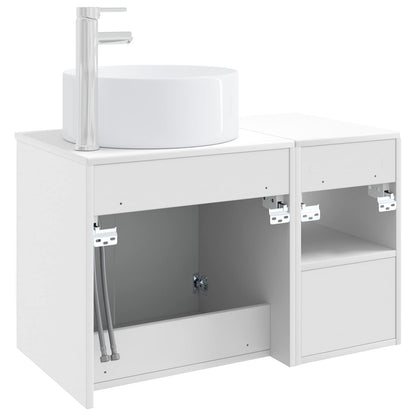 Bathroom Furniture Set 2 pcs High Gloss White Engineered Wood