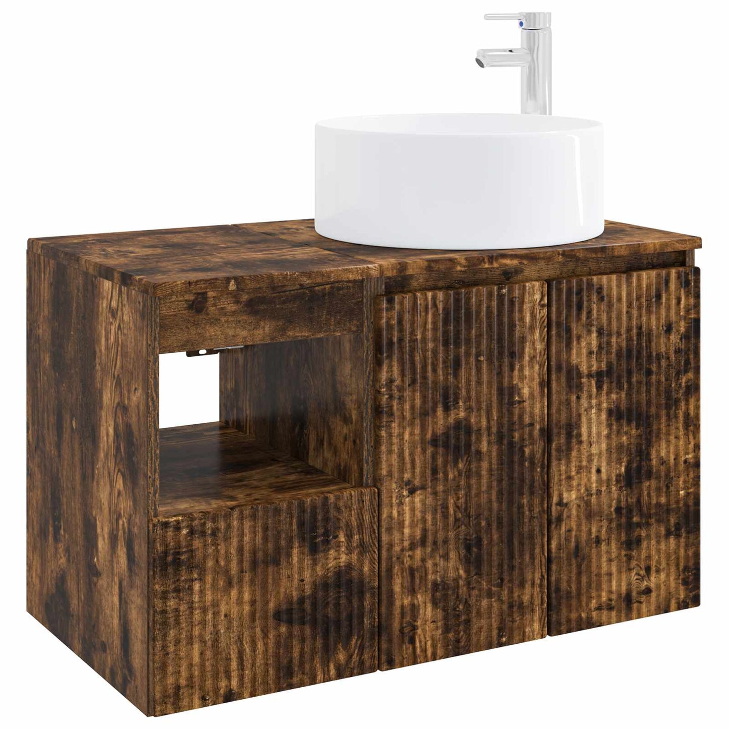 Bathroom Furniture Set 2 pcs Smoked Oak Engineered Wood