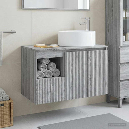Bathroom Furniture Set 2 pcs Grey Sonoma Engineered Wood