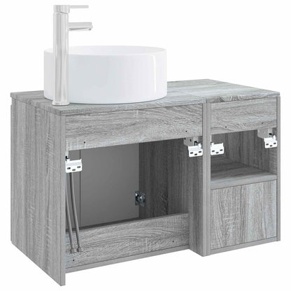 Bathroom Furniture Set 2 pcs Grey Sonoma Engineered Wood