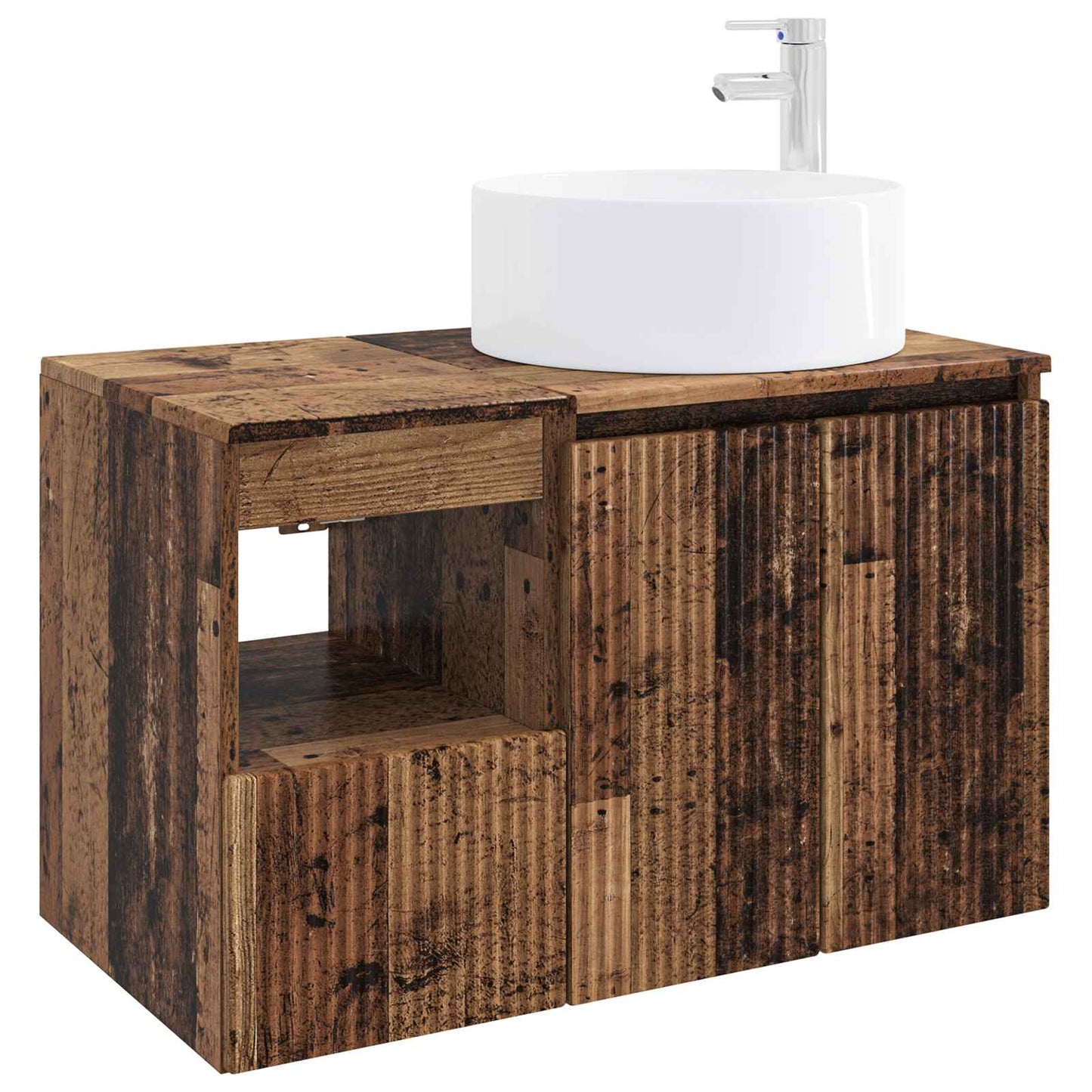 Bathroom Furniture Set 2 pcs Old Wood Engineered Wood
