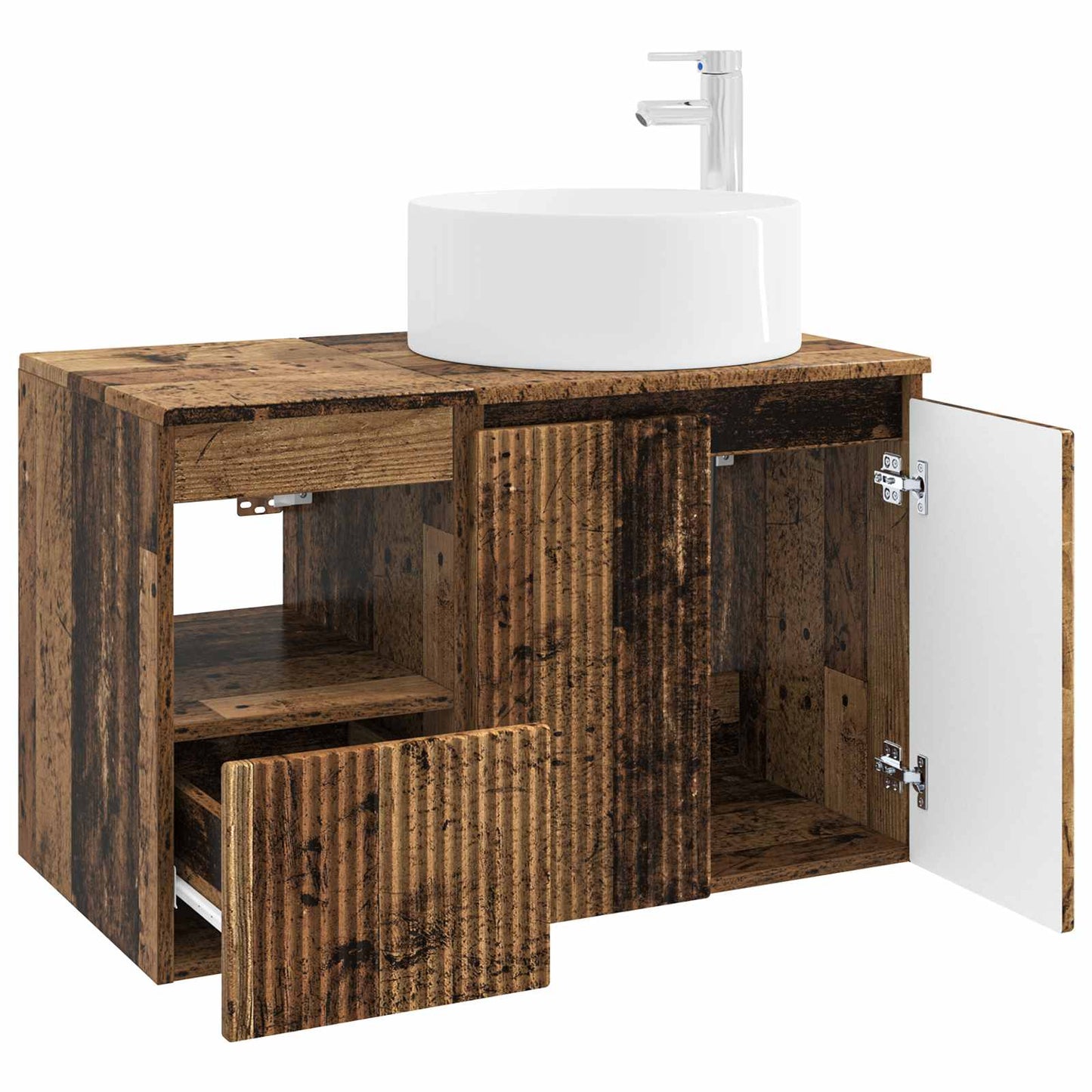 Bathroom Furniture Set 2 pcs Old Wood Engineered Wood