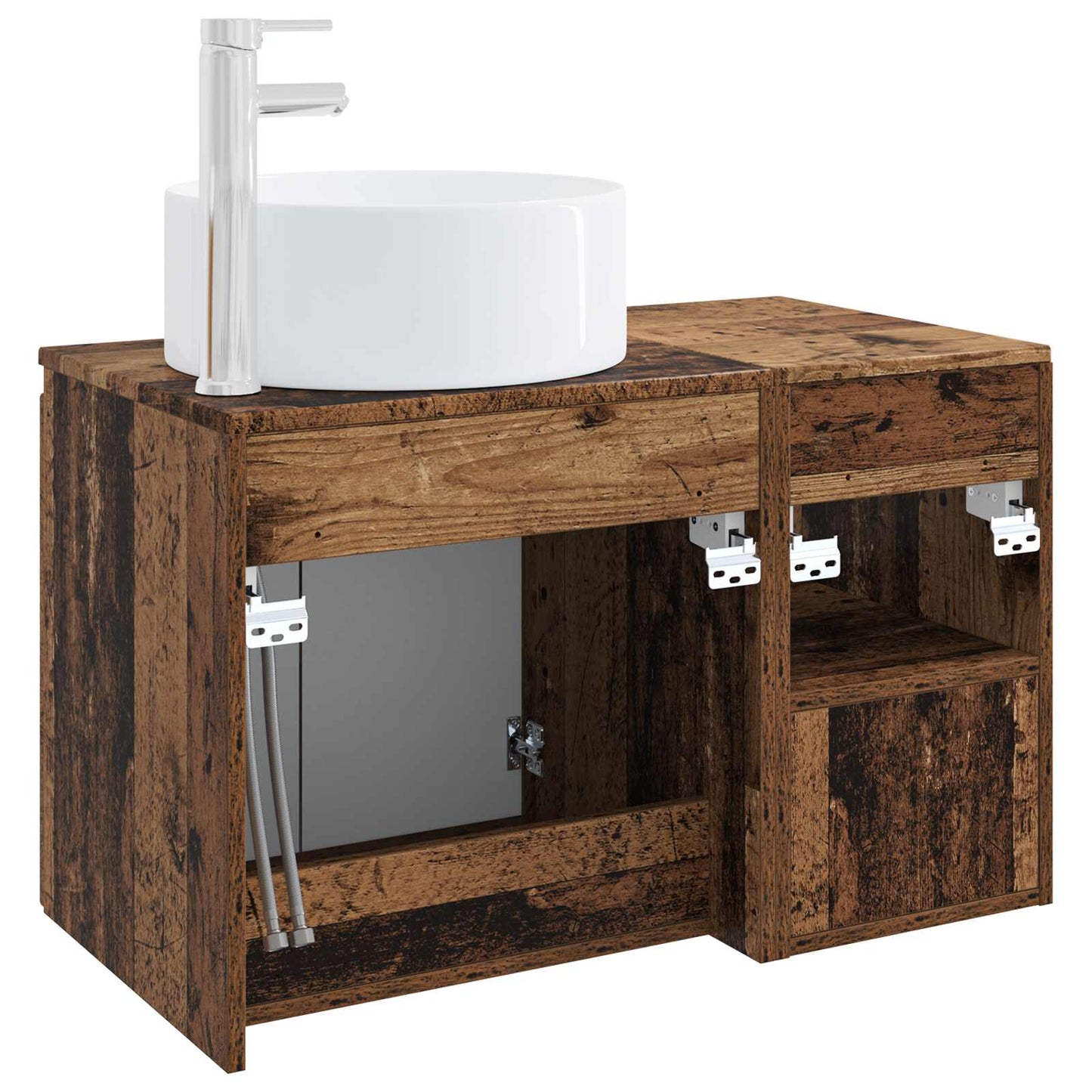 Bathroom Furniture Set 2 pcs Old Wood Engineered Wood