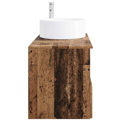 Bathroom Furniture Set 2 pcs Old Wood Engineered Wood