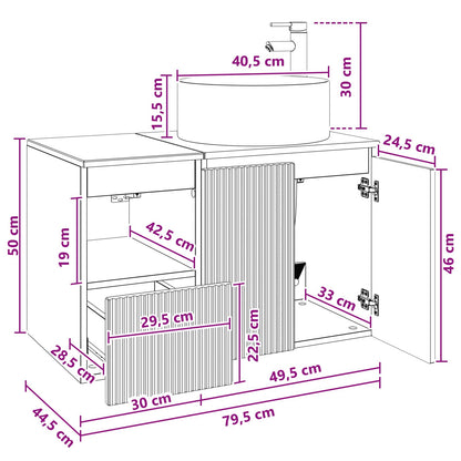 Bathroom Furniture Set 2 pcs Old Wood Engineered Wood