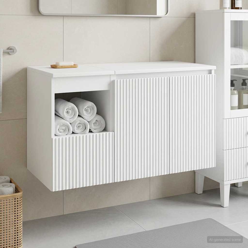 Bathroom Furniture Set 2 pcs White Engineered Wood