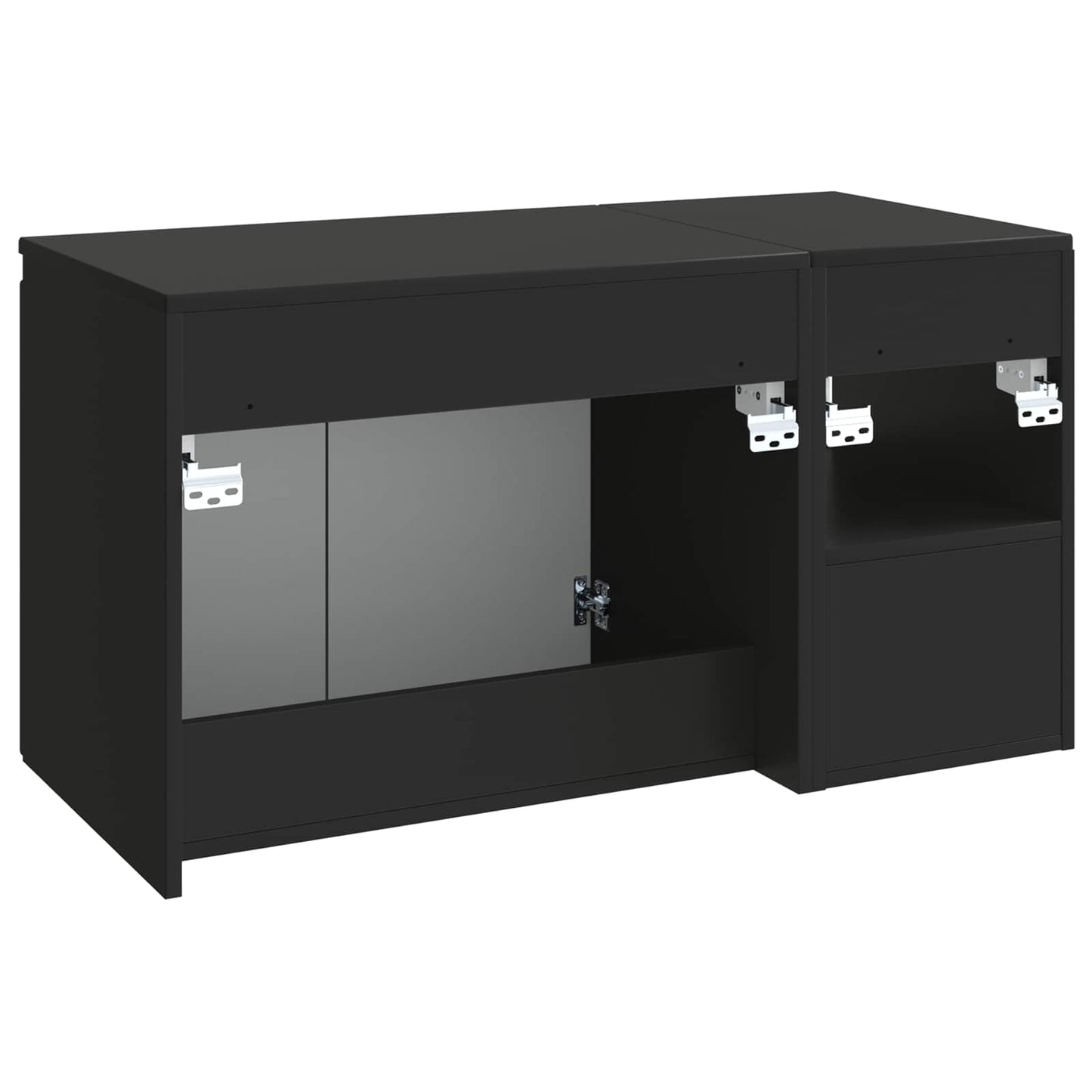 Bathroom Furniture Set 2 pcs Black Engineered Wood