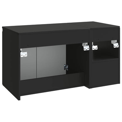 Bathroom Furniture Set 2 pcs Black Engineered Wood