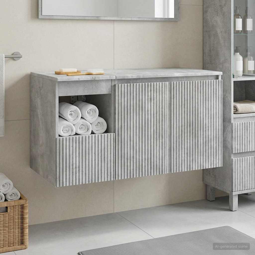 Bathroom Furniture Set 2 pcs Concrete Grey Engineered Wood