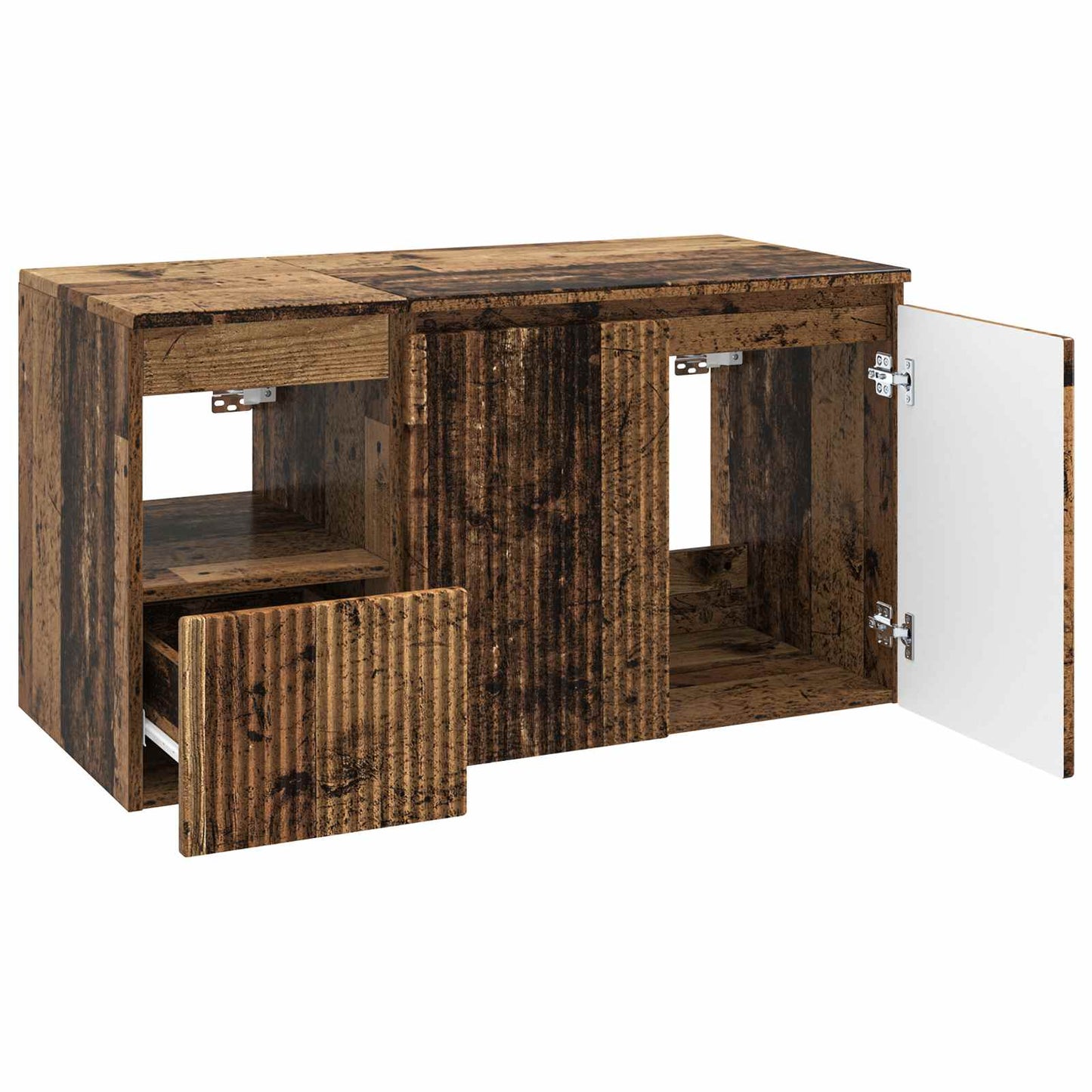 Bathroom Furniture Set 2 pcs Old Wood Engineered Wood