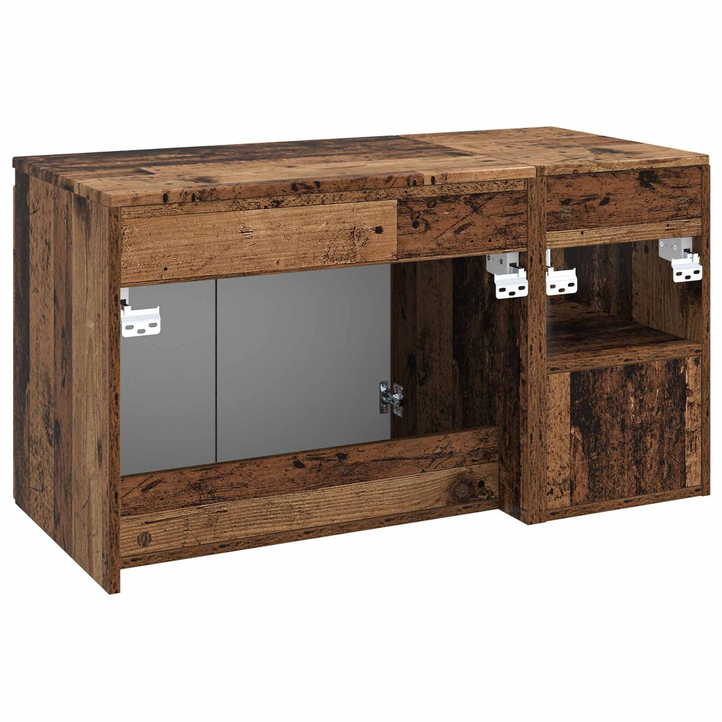 Bathroom Furniture Set 2 pcs Old Wood Engineered Wood