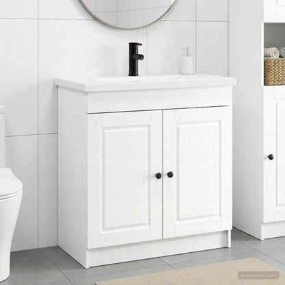 Bathroom Furniture Set White 56 x 37.5 x 81 cm Engineered Wood