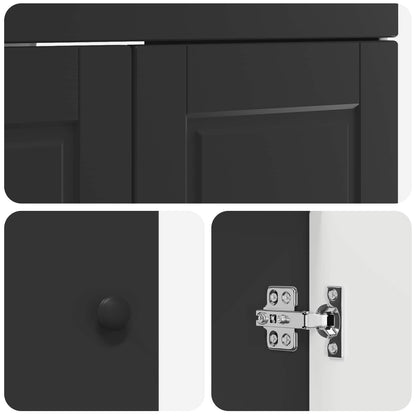 Bathroom Furniture Set Black 56 x 37.5 x 81 cm Engineered Wood
