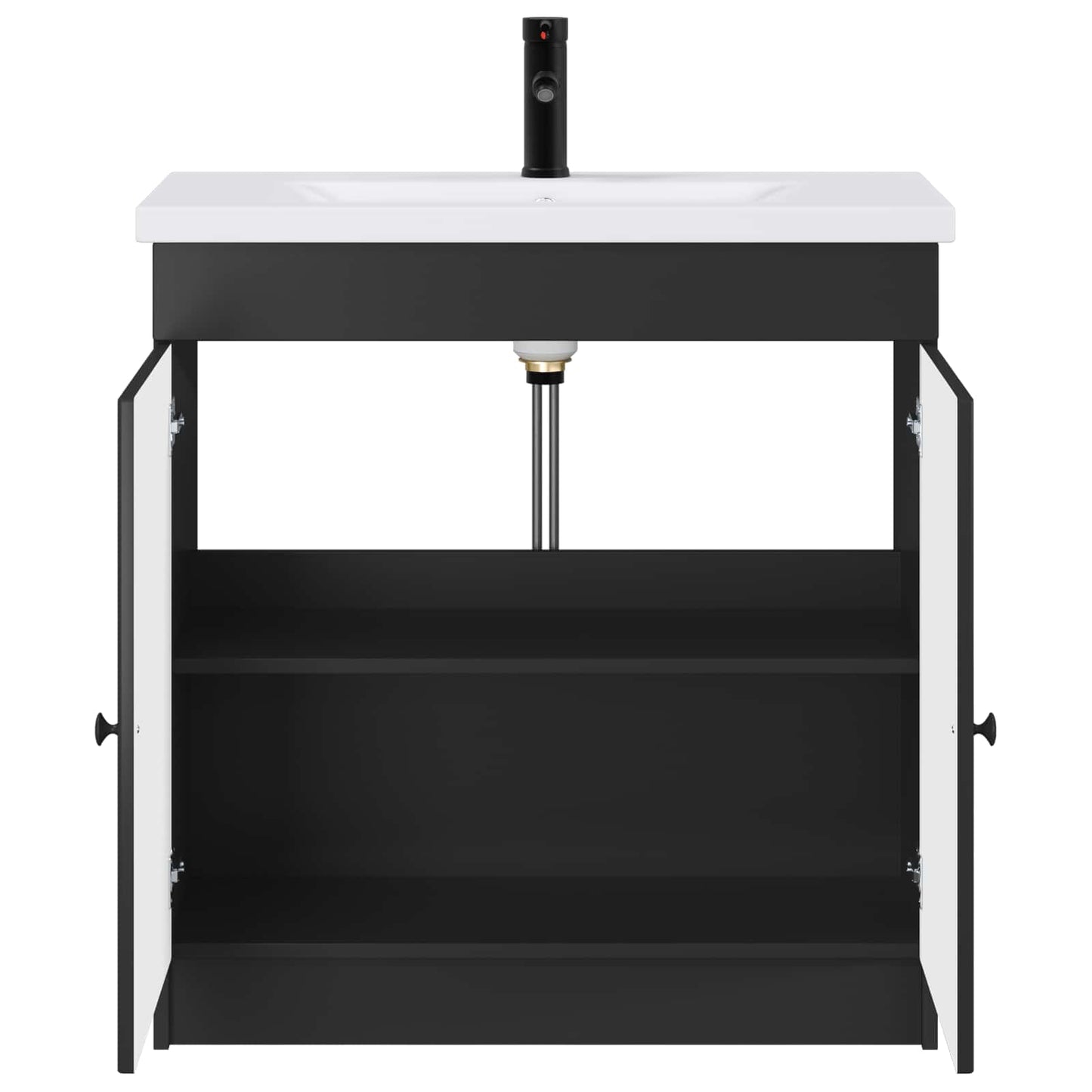 Bathroom Furniture Set Black 56 x 37.5 x 81 cm Engineered Wood
