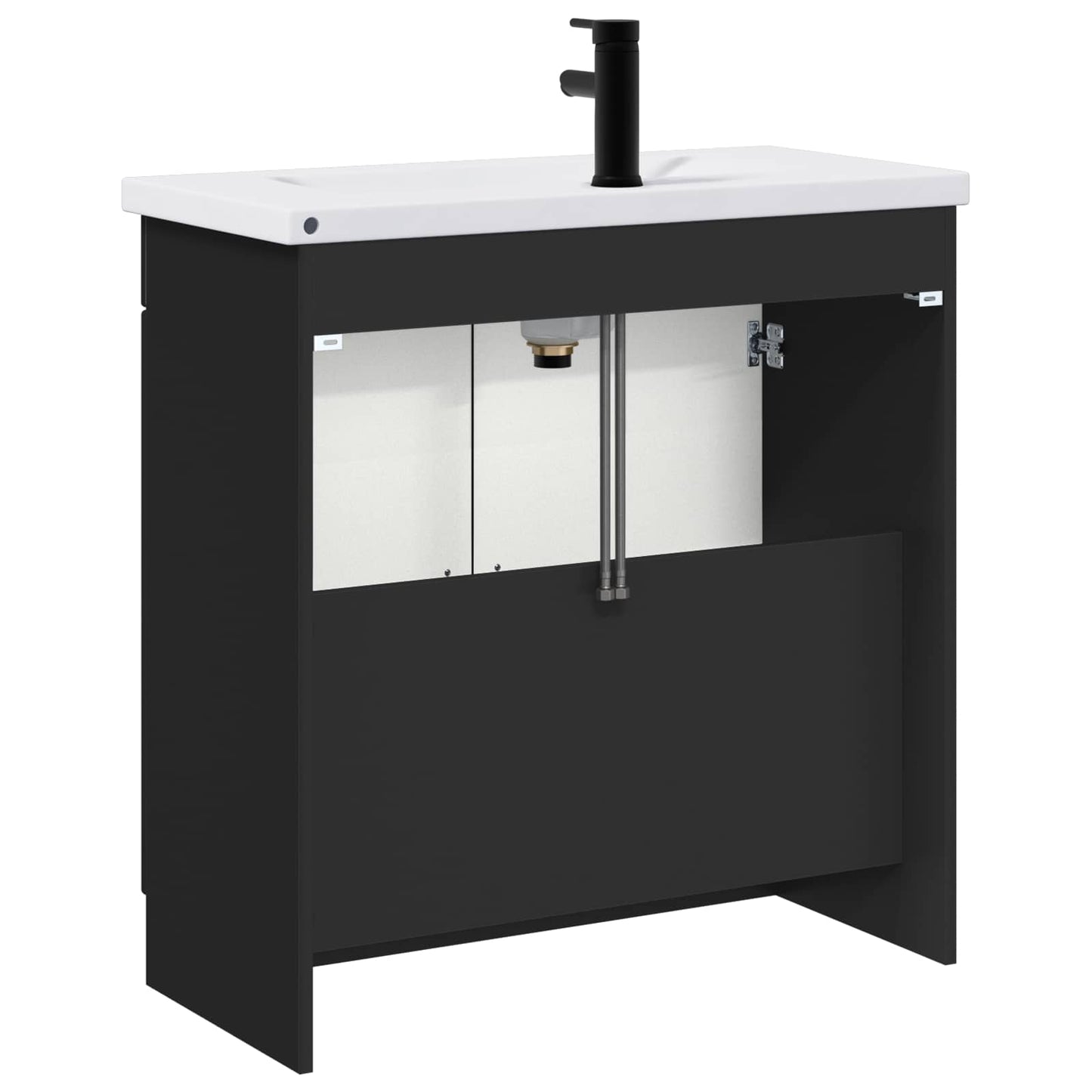 Bathroom Furniture Set Black 56 x 37.5 x 81 cm Engineered Wood