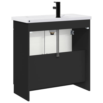 Bathroom Furniture Set Black 56 x 37.5 x 81 cm Engineered Wood