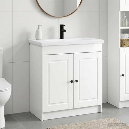 Bathroom Furniture Set High Gloss White 56 x 37.5 x 81 cm