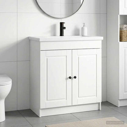 Bathroom Furniture Set High Gloss White 78.5 x 37.5 x 81 cm