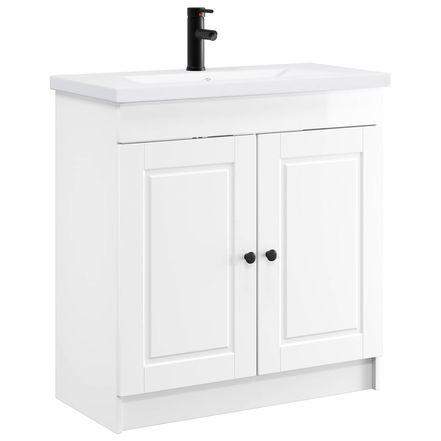 Bathroom Furniture Set High Gloss White 78.5 x 37.5 x 81 cm