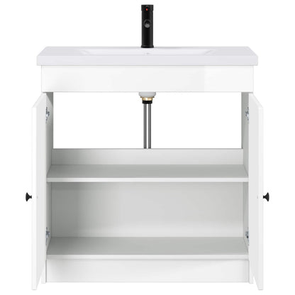 Bathroom Furniture Set High Gloss White 78.5 x 37.5 x 81 cm