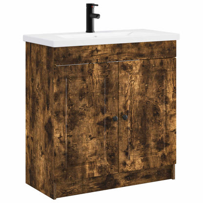 Bathroom Furniture Set Smoked Oak 78.5 x 37.5 x 81 cm