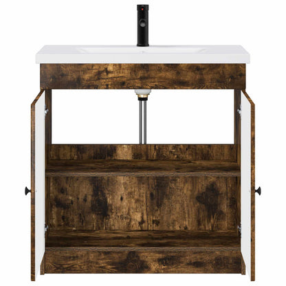 Bathroom Furniture Set Smoked Oak 78.5 x 37.5 x 81 cm
