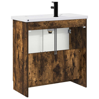 Bathroom Furniture Set Smoked Oak 78.5 x 37.5 x 81 cm