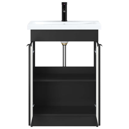 Bathroom Furniture Set Black 56 x 37.5 x 81 cm Engineered Wood