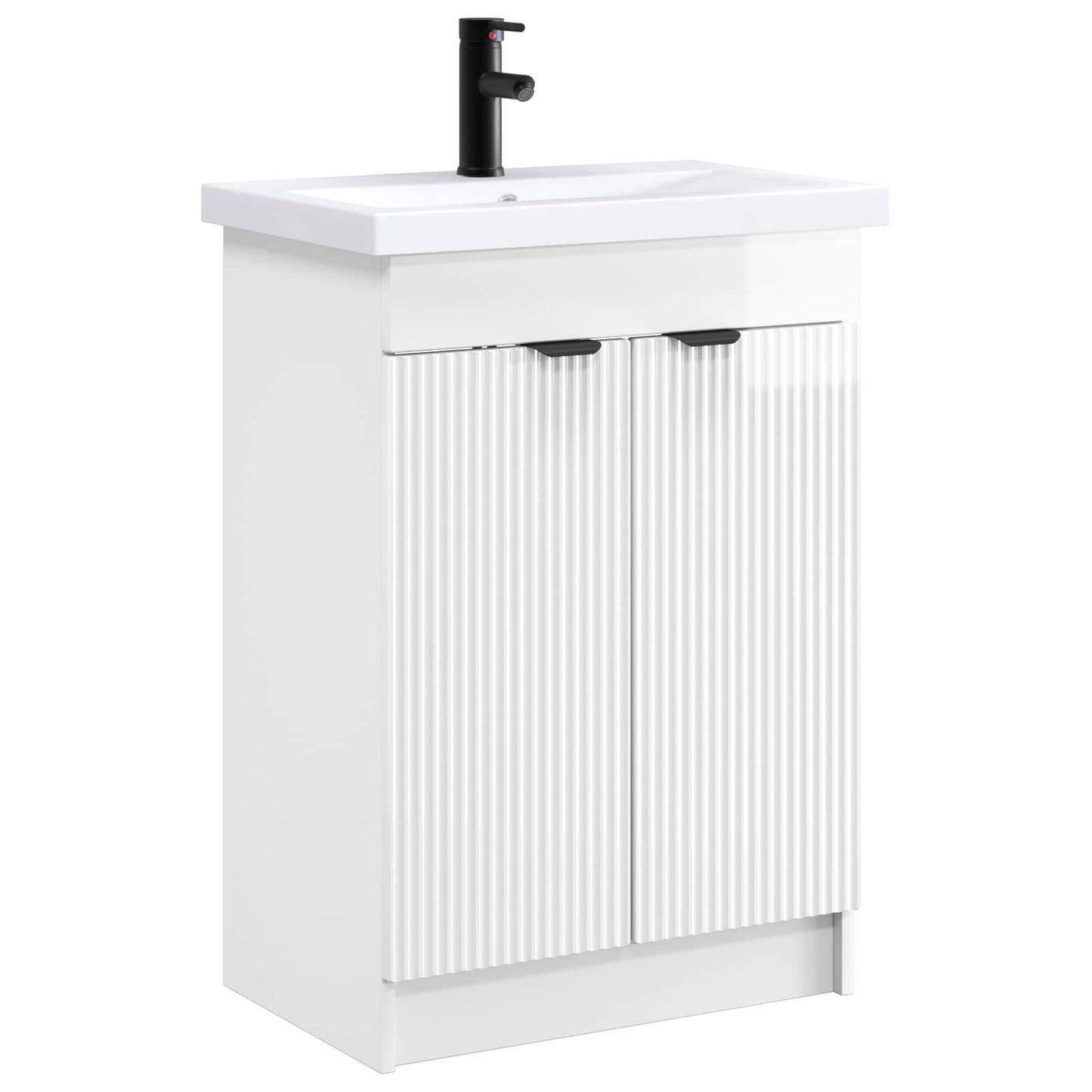 Bathroom Furniture Set High Gloss White 56 x 37.5 x 81 cm