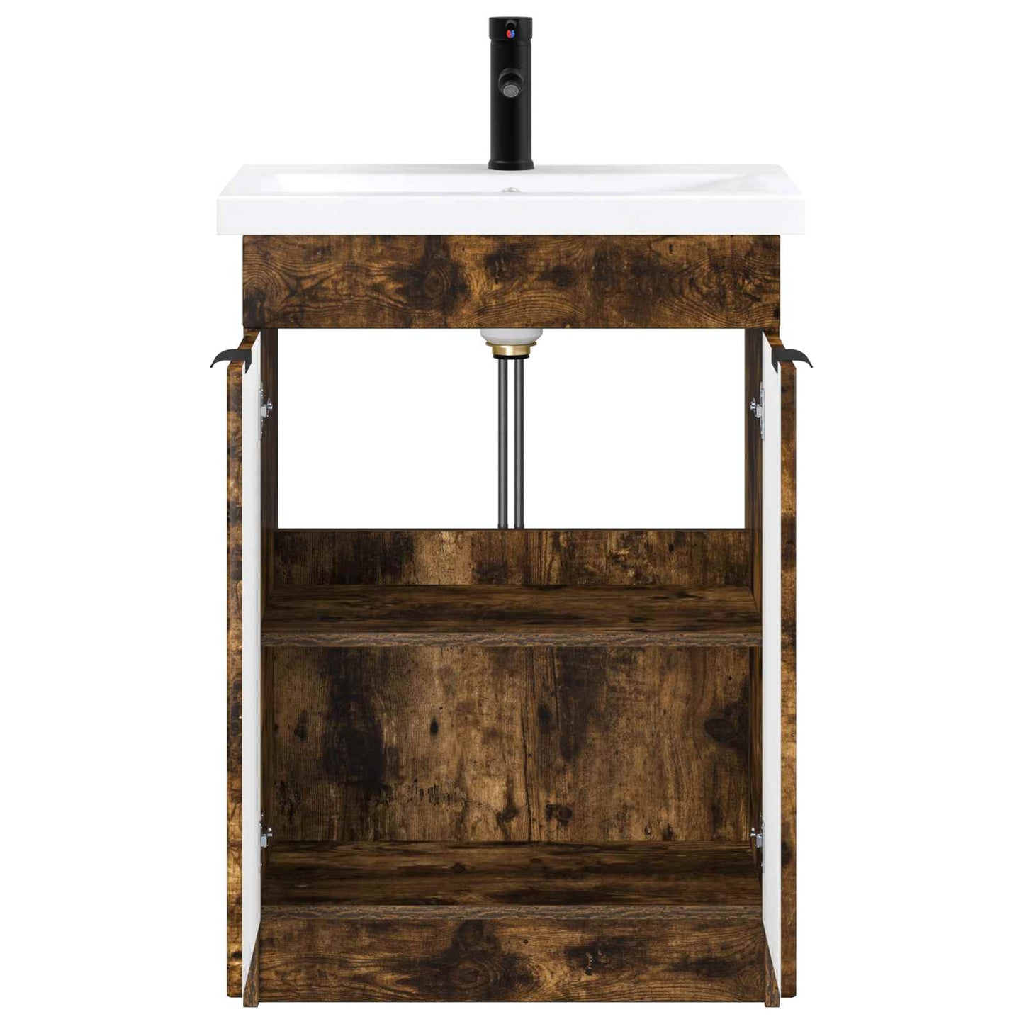 Bathroom Furniture Set Smoked Oak 56 x 37.5 x 81 cm