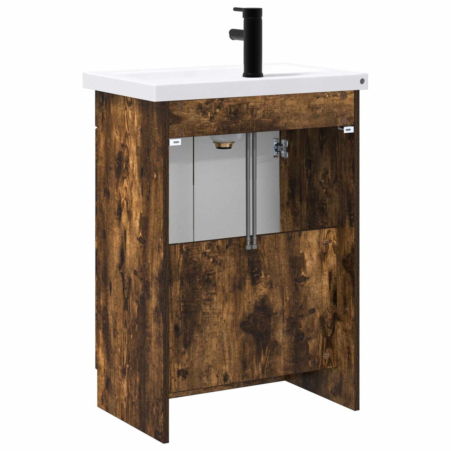 Bathroom Furniture Set Smoked Oak 56 x 37.5 x 81 cm
