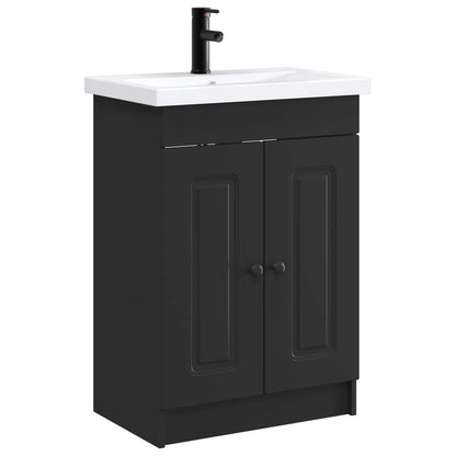 Bathroom Furniture Set Black 56 x 37.5 x 81 cm Engineered Wood