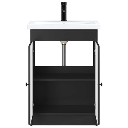 Bathroom Furniture Set Black 56 x 37.5 x 81 cm Engineered Wood
