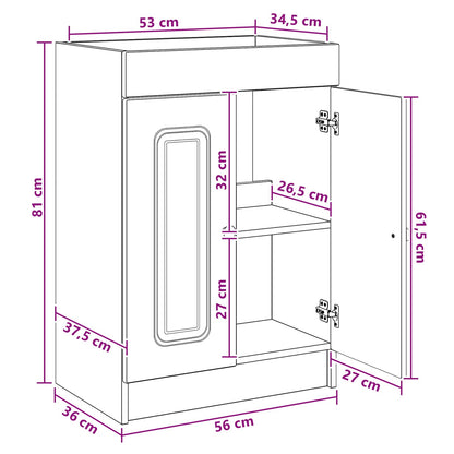 Bathroom Furniture Set Concrete Grey 56 x 37.5 x 81 cm