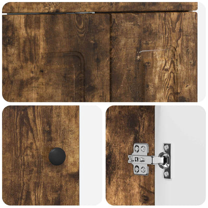 Bathroom Furniture Set Smoked Oak 56 x 37.5 x 81 cm