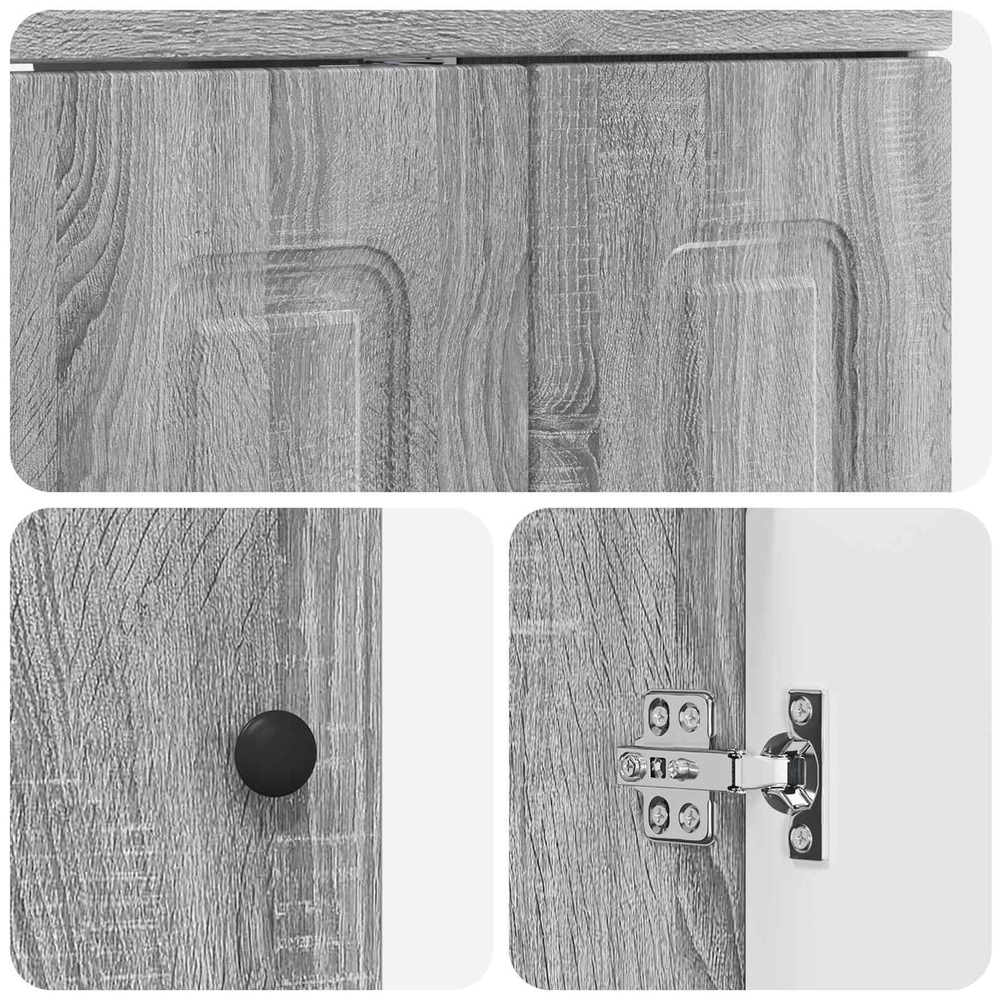 Bathroom Furniture Set Grey Sonoma 78.5 x 37.5 x 81 cm