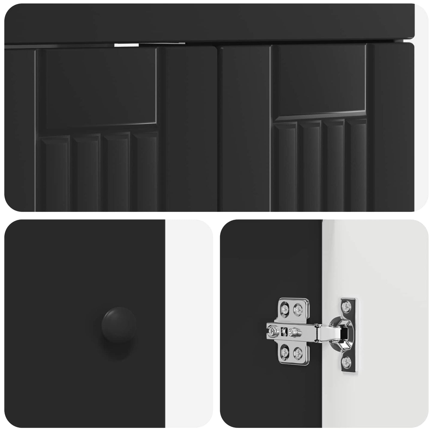 Bathroom Furniture Set Black 56 x 37.5 x 81 cm Engineered Wood