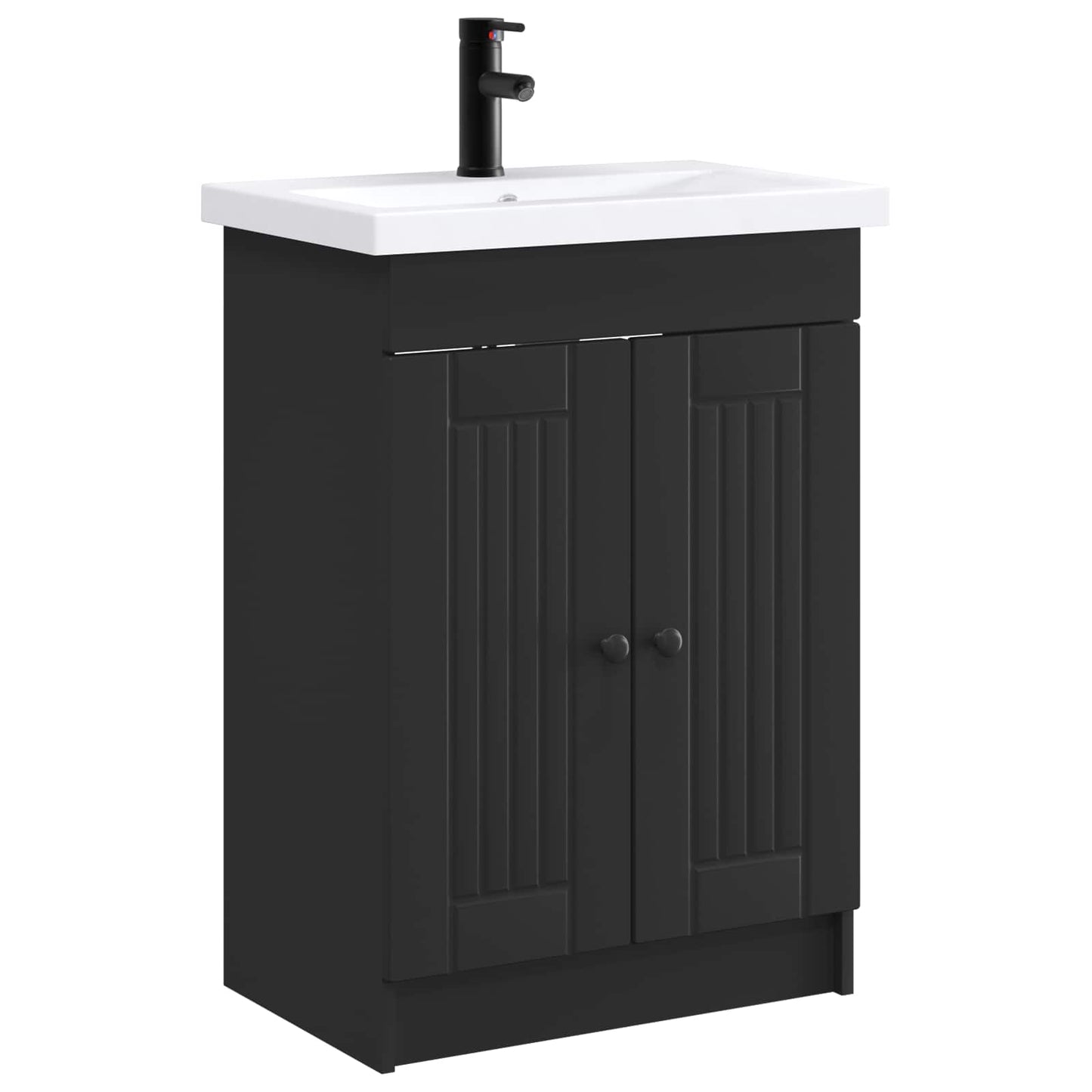Bathroom Furniture Set Black 56 x 37.5 x 81 cm Engineered Wood