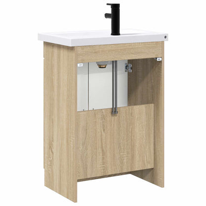Bathroom Furniture Set Sonoma Oak 56 x 37.5 x 81 cm