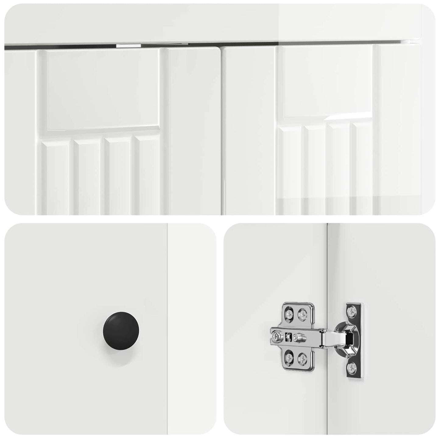 Bathroom Furniture Set High Gloss White 56 x 37.5 x 81 cm