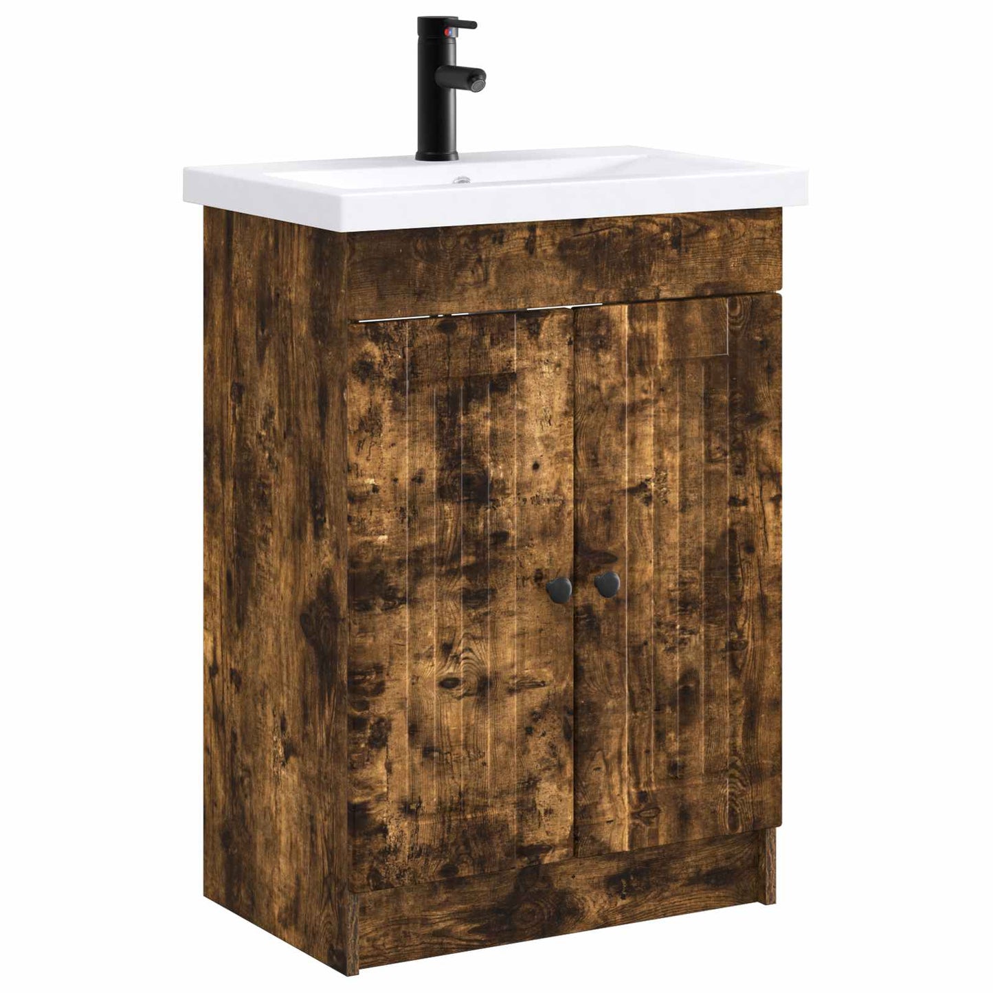 Bathroom Furniture Set Smoked Oak 56 x 37.5 x 81 cm