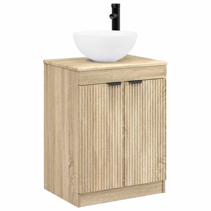 Bathroom Furniture Set Sonoma Oak Engineered Wood