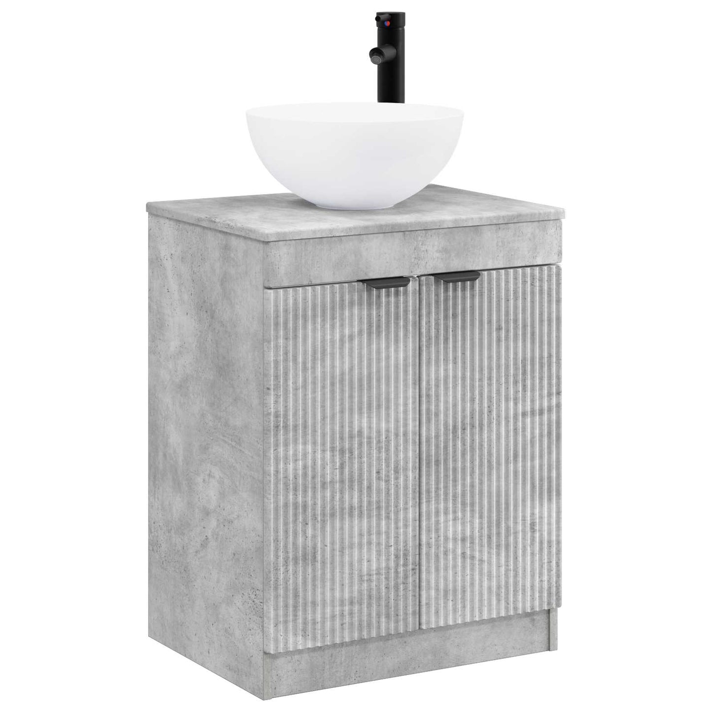 Bathroom Furniture Set Concrete Grey Engineered Wood