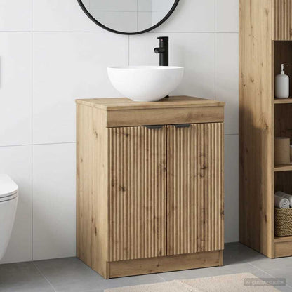 Bathroom Furniture Set Artisan Oak Engineered Wood